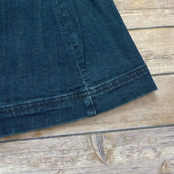 Free People Dark Wash Snap Up Denim Mini Skirt - Picture 5 of 11